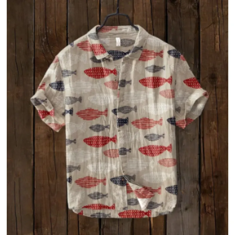 New Casual Printed Hawaiian Shirt Men - Image 8