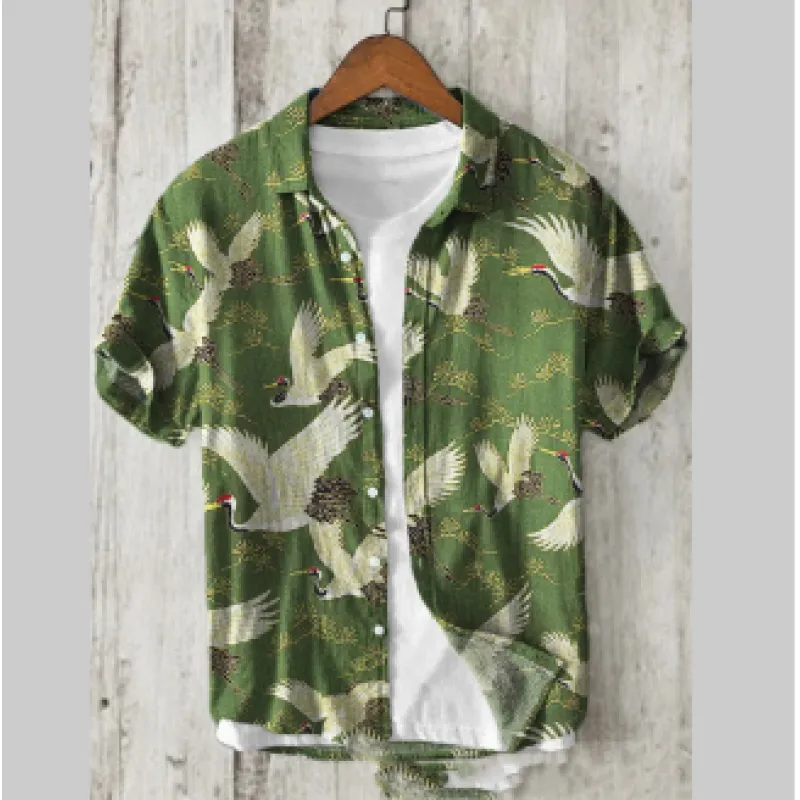New Casual Printed Hawaiian Shirt Men - Image 9